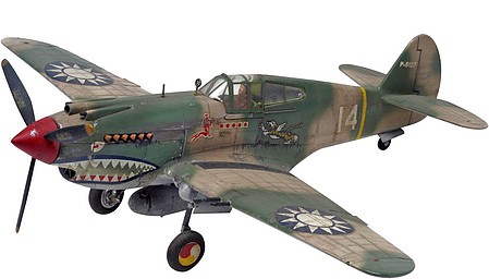 model airplane,plastic airplane model,P40B Tiger Shark Aircraft -- Plastic Model Airplane Kit -- 1/48 Scale -- #855209
