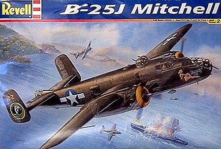 plastic airplane model,model planes,B25J Mitchell Bomber -- Plastic Model Airplane Kit -- 1/48 Scale -- #855512